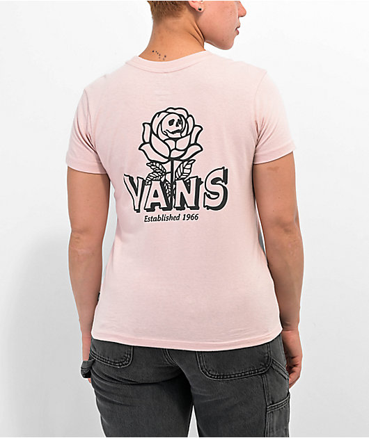 Womens vans rose checkered fashion long sleeve tee