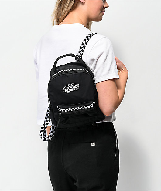 vans black mini backpack