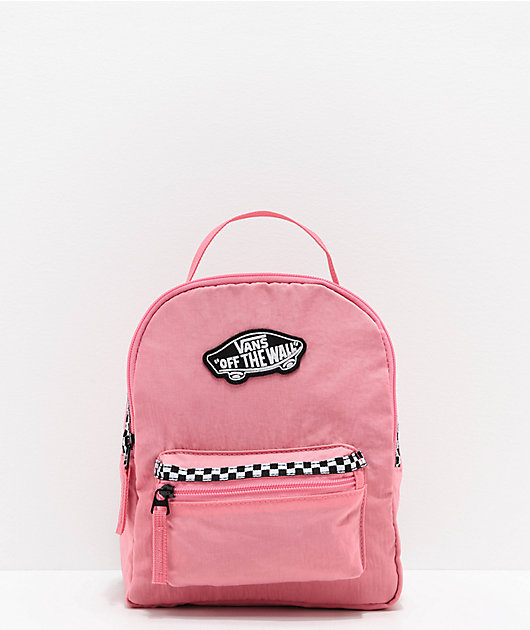 vans pink checkerboard backpack