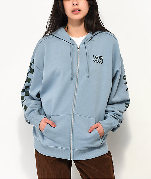 Vans Extra Fun Blue Oversize Zip Hoodie Zumiez