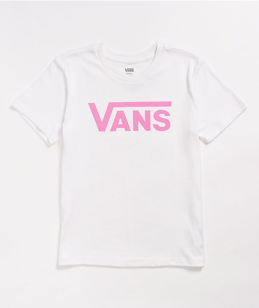 Vans Flying V White \u0026 Fuchsia T-Shirt 