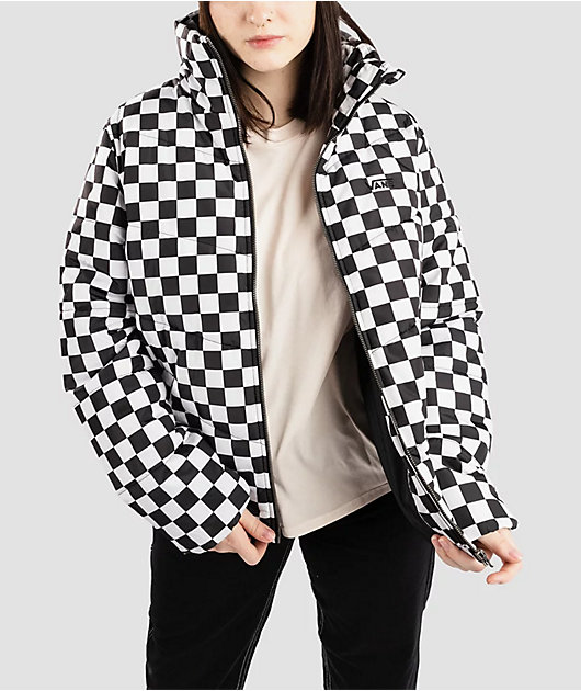 Vans Foundry Print MTE black White Checker Puffer Jacket Zumiez