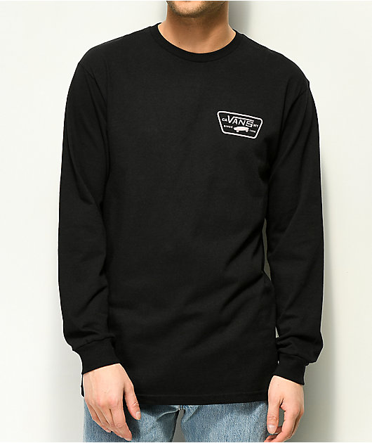 Vans Full Patch Black & Violet Long Sleeve T-Shirt