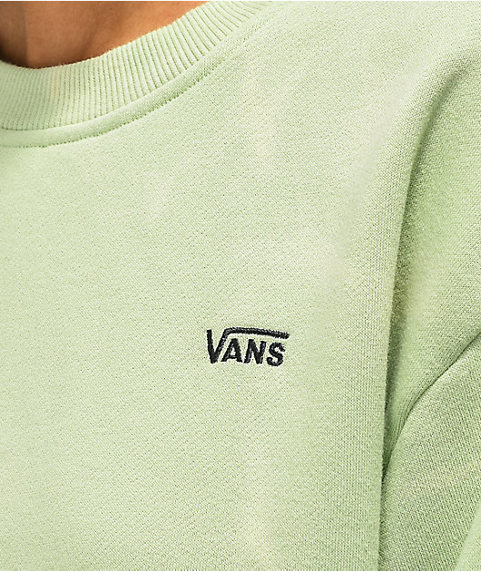 Vans Green Water Wash Crop Crewneck Sweatshirt