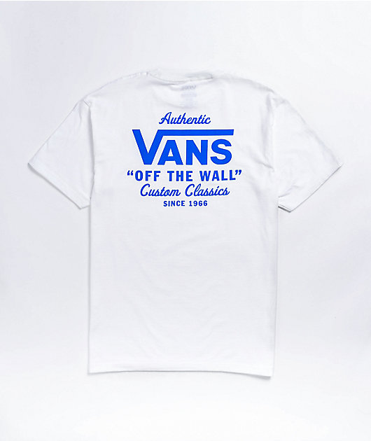 sjækel Billy ged Demonstrere Vans Holder Street II White & Blue T-Shirt | Zumiez.ca