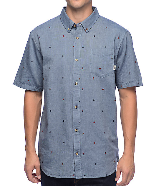 Vans Houser camisa tejida de manga corta en azul | Zumiez