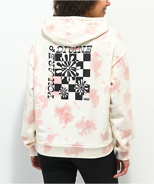 Pink vans best sale hoodie womens