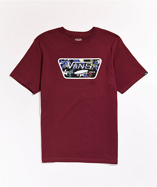 Vans Kids' Patch Fill Burgundy T-Shirt