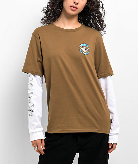 Vans t shirt kids on sale Brown