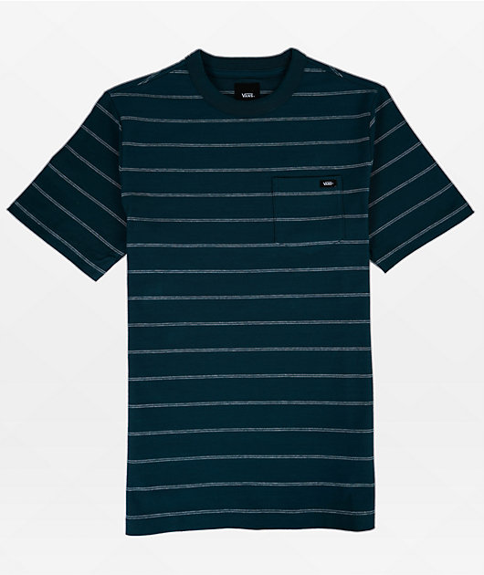 Vans Kids Baker Teal & White Stripe Pocket T-Shirt | Zumiez