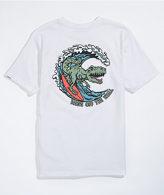 Vans Kids Off The Wall Surf Dino White T-Shirt