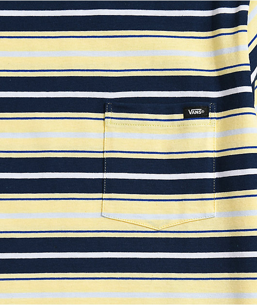 Vans Kids Stripe Blue & Yellow Pocket T-Shirt