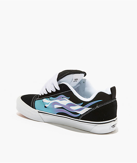 Vans Knu Skool Flame Black & Blue Skate Shoes