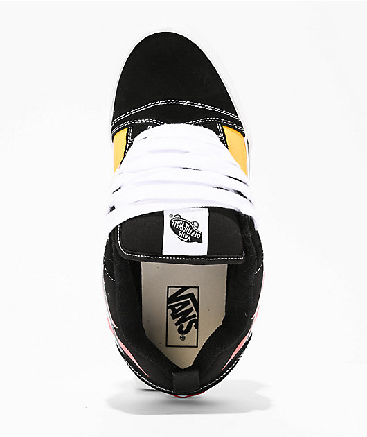 Vans Knu Skool Flame Black & Red Skate Shoes | Zumiez