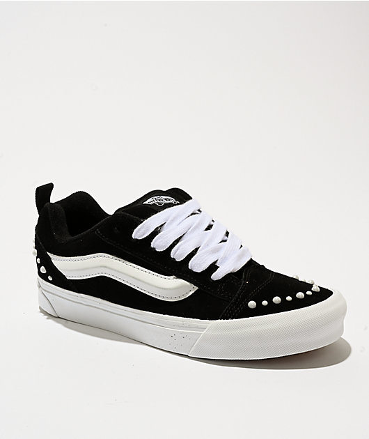 Vans Knu Skool Pearls Black & White Skate Shoes | Zumiez