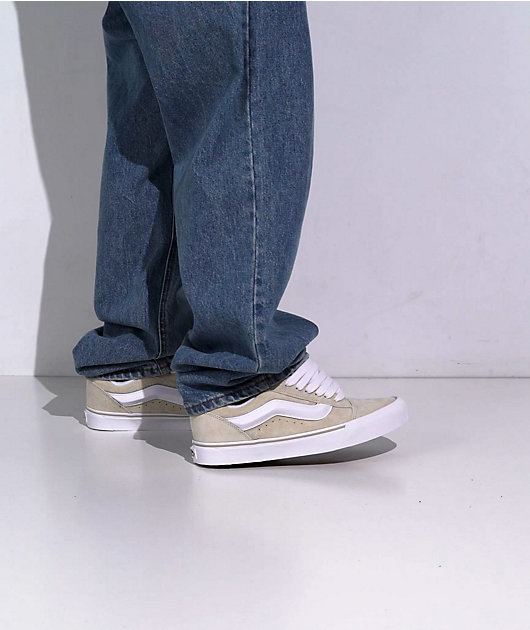 Vans Knu Skool Pig Suede Oatmeal Skate Shoes | Zumiez
