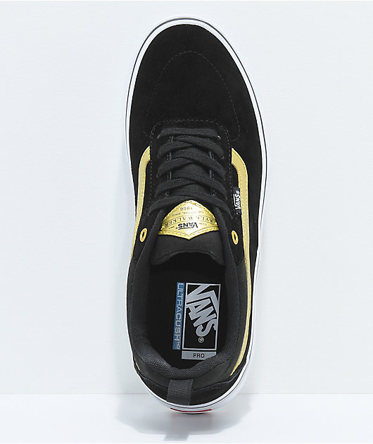 vans kyle walker pro black & metallic gold skate shoes