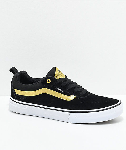 Vans Kyle Walker Pro Black \u0026 Metallic Gold Skate Shoes | Zumiez