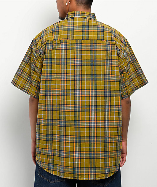 Vans Lawson Yellow Plaid Short Sleeve Shirt