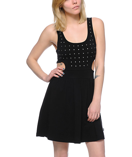 black studded dress