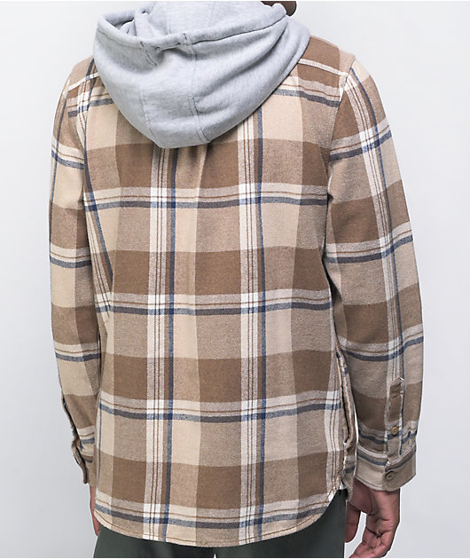 Vans Lopes Dirt \u0026 Navy Hooded Flannel Shirt