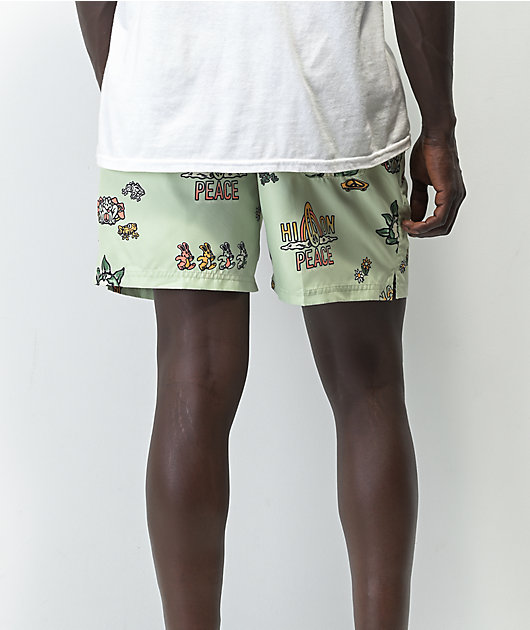 Vans Mixed Volley Peace Of Mind Green Board Shorts
