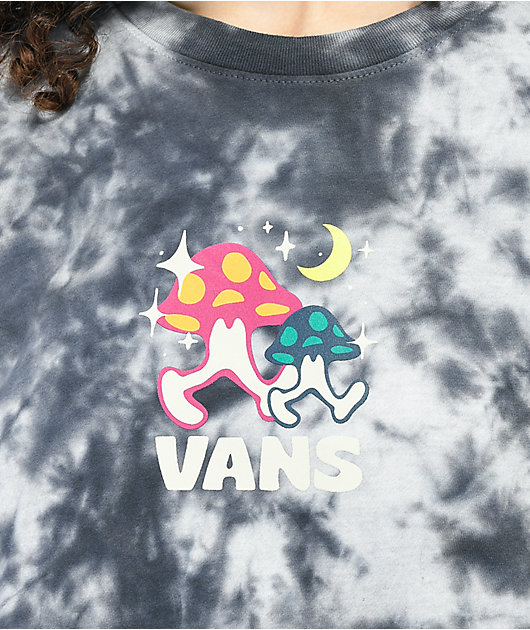 Vans Moon Caps Black Tie Dye Crop Long Sleeve T-Shirt