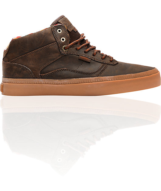 Vans OTW Bedford Brown Leather & Gum Skate Shoes | Zumiez