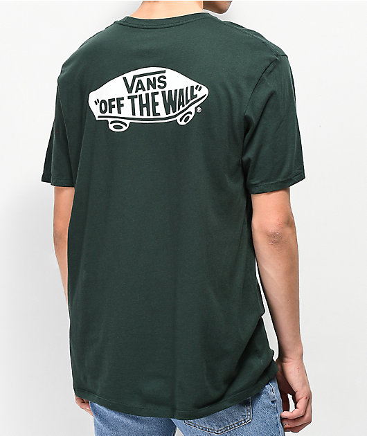 melodisk Mos Udfør Vans Off The Wall Classic Green & White T-Shirt