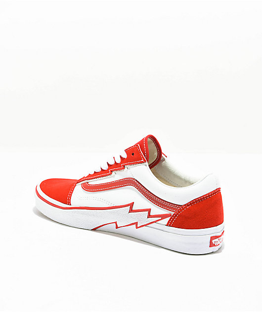 Vans old skool 2025 red lightning bolt