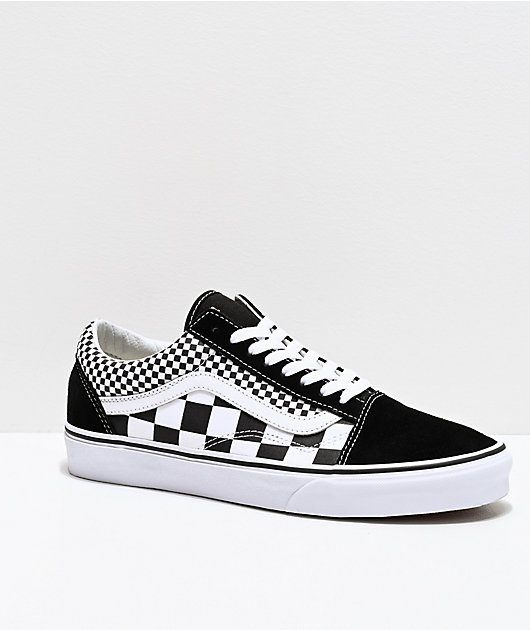 black with checkered vans