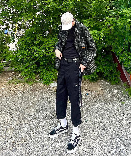 Street Style Vans Old Skool Pro Outfit Vans Old Skool Black White