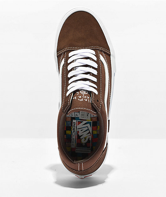 Vans Old Skool Brown White Skate Shoes