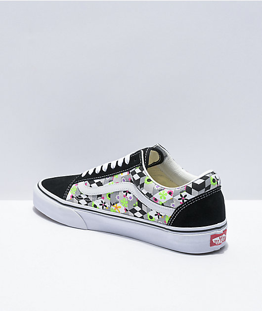 Vans Old Skool Checkerboard Cube Black & White Skate Shoes