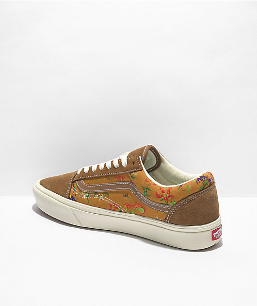 Vans Old Skool ComfyCush Fatal Floral Golden Brown Skate Shoes