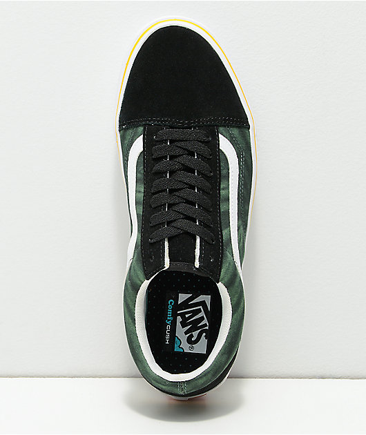 Vans Old Skool ComfyCush Trip Black & Green Tie Dye Skate Shoes
