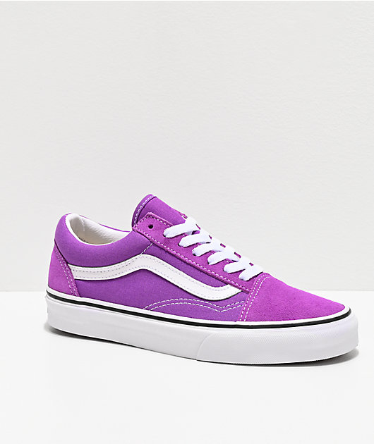 purple and teal vans