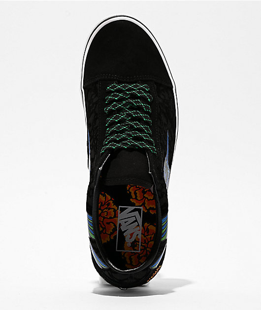 Vans Old Skool Dia De Los Muertos Black & Blue Skate Shoes