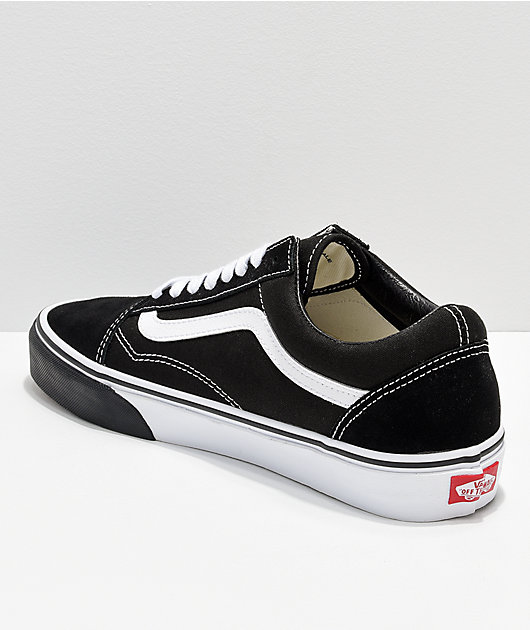 vans old skool flame black & white bumper skate shoes