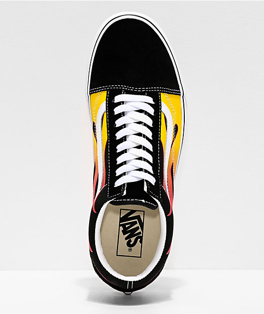 Vans old skool flame black & 2024 white skate shoes