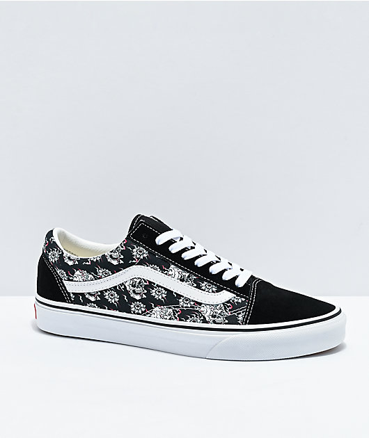 Vans Old Skool Flash Skulls Black Multi Skate Shoes Zumiez