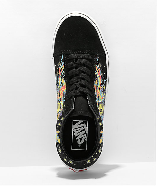 【Vans】Old Skool Glow Shoe Vans Old Skool Glow Flame Black Checkerboard Skate Shoes
