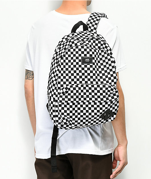 old skool checkerboard backpack 