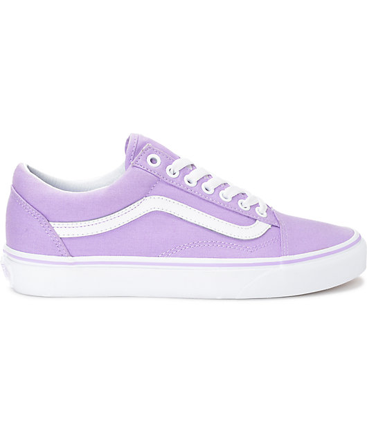 vans old skool lavender & white canvas shoes