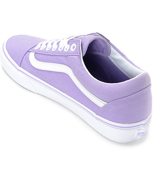 vans old skool lavender & white canvas shoes