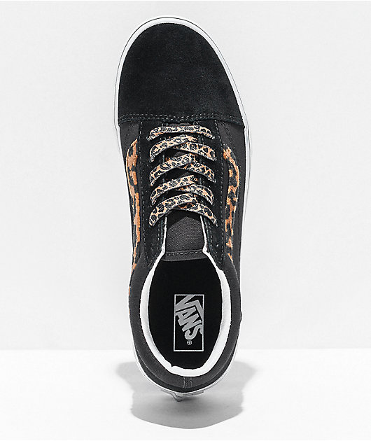 Vans Old Skool Leopard Fur & Black Skate Shoes