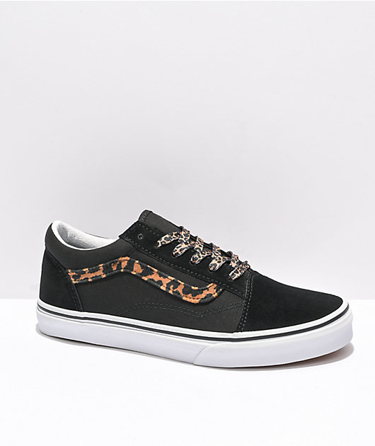 solamente Notorio Descifrar Vans Old Skool Leopard Fur & Black Skate Shoes