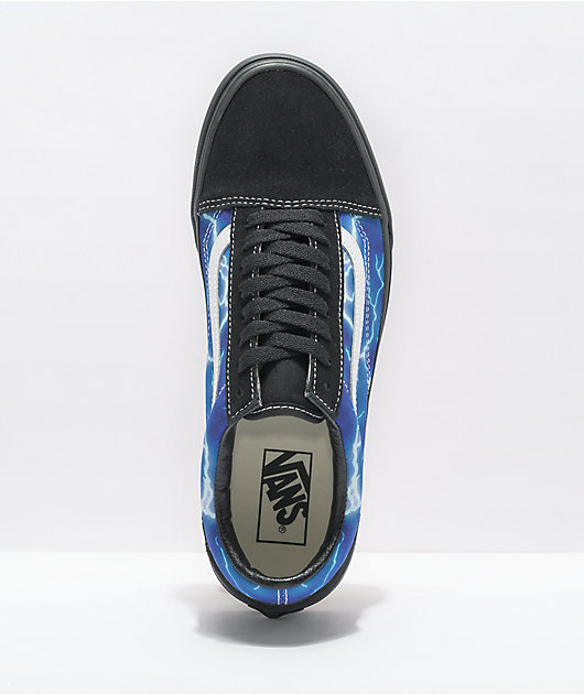 Vans Old Skool Lightning Black & Blue Skate Shoes