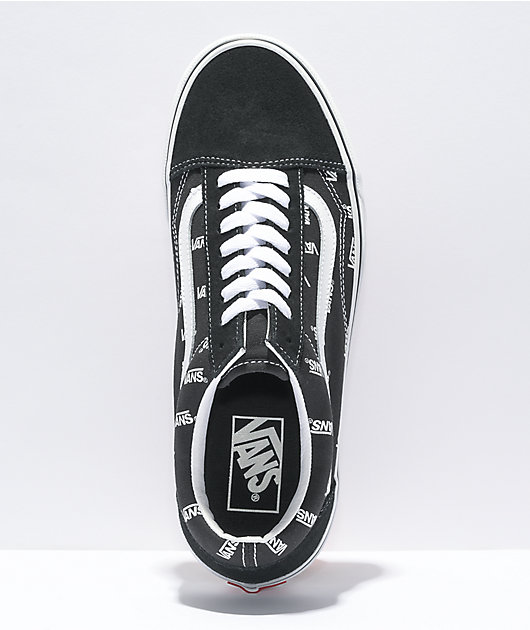 Vans Old Skool Logo Black & White Skate Shoes