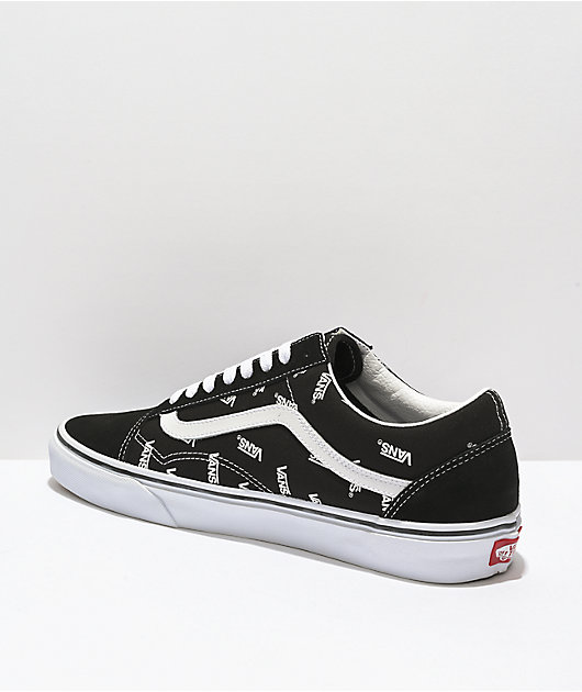 Vans Old Skool Logo Black & White Skate Shoes
